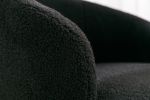 Teddy Fabric Swivel Accent Armchair Barrel Chair With Black Powder Coating Metal Ring,Black