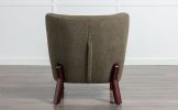 Accent Chair, Upholstered Armless Chair Lambskin Sherpa Single Sofa Chair with Wooden Legs