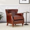 ACME Leeds Accent Chair in Vintage Dark Brown Top Grain Leather 96679