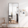 47"x22" Rectangle Aluminum Alloy Framed Black Wall-Mounted Vanity Mirror Bathroom Vanity Mirror for Bedroom Entryway, Living/Dressing Room