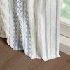 Cotton Printed Curtain Panel with Chenille Stripe and Lining White/Navy 50x84"