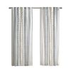 Cotton Printed Curtain Panel with Chenille Stripe and Lining White/Navy 50x84"