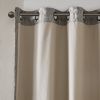 Knitted Jacquard Damask Total Blackout Grommet Top Curtain Panel(Only 1 Pc Panel)