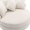 Orisfur. 360¬∞ Swivel Accent Barrel Chair with Storage Ottoman & 4 Pillows, Modern Chenille Leisure Chair Round Accent for Living Room, Cream