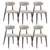 (Set of 6)Dining Chairs , Upholstered Chairs with Metal Legs for Kitchen Dining Room,Light Grey
