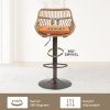 COOLMORE Modern Swivel Bar Stools Set of 2 Adjustable Counter Height Chairs with Footrest for Kitchen, Dining Room (Orange)