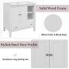 30" Bathroom Vanity Base Only, Solid Wood Frame, Bathroom Storage Cabinet with Doors and Drawers, White
