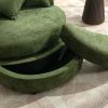 Orisfur. 360¬∞ Swivel Accent Barrel Chair with Storage Ottoman & 4 Pillows, Modern Chenille Leisure Chair Round Accent for Living Room, Green
