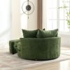 Orisfur. 360¬∞ Swivel Accent Barrel Chair with Storage Ottoman & 4 Pillows, Modern Chenille Leisure Chair Round Accent for Living Room, Green