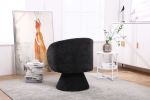 Swivel Accent Chair Armchair, Round Barrel Chair in Fabric for Living Room Bedroom(Black)