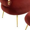 COOLMORE Upholstered Velvet Barrel Accent Chair with Ottoman,Accent Comfy Lounge Arm Chair and Footrest Stool Set