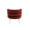 COOLMORE Upholstered Velvet Barrel Accent Chair with Ottoman,Accent Comfy Lounge Arm Chair and Footrest Stool Set