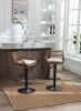 COOLMORE Modern Swivel Bar Stools Set of 2 Adjustable Counter Height Chairs with Footrest for Kitchen, Dining Room (Beige)