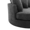 Orisfur. 360¬∞ Swivel Accent Barrel Chair with Storage Ottoman & 4 Pillows, Modern Chenille Leisure Chair Round Accent for Living Room, Gray