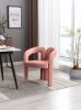 COOLMORE Contemporary Designed Velvet Fabric Upholstered Accent/Dining Chair /Barrel Side Chairs Kitchen Armchair for Living Room set of 2 (Pink Velve