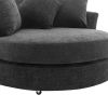 Orisfur. 360¬∞ Swivel Accent Barrel Chair with Storage Ottoman & 4 Pillows, Modern Chenille Leisure Chair Round Accent for Living Room, Gray