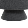 360 Degree Swivel Sherpa Accent Chair Modern Style Barrel Chair with Toss Pillows for home office, living room, bedroom, Dark Grey
