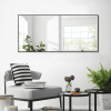47"x22" Rectangle Aluminum Alloy Framed Black Wall-Mounted Vanity Mirror Bathroom Vanity Mirror for Bedroom Entryway, Living/Dressing Room