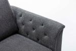 Stanton 36.5" Dark Gray Linen Chair with Tufted Arms