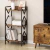 3-layer side table with storage rack, small space bedside table, bedroom, living room, entrance to foyer, easy to assemble, black