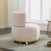COOLMORE 360 Degree Swivel Cuddle Barrel Accent Sofa Chairs, Round Armchairs with Wide Upholstered, Fluffy Velvet Fabric Chair for Living Room