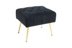 Modern Accent Chair with Ottoman, Comfy Armchair for Living Room, Bedroom, Apartment, Office (Black)