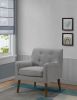 Ryder 25" Mid Century Modern Gray Woven Fabric Tufted Armchair