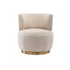 COOLMORE 360 Degree Swivel Cuddle Barrel Accent Sofa Chairs, Round Armchairs with Wide Upholstered, Fluffy Velvet Fabric Chair for Living Room