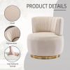 COOLMORE 360 Degree Swivel Cuddle Barrel Accent Sofa Chairs, Round Armchairs with Wide Upholstered, Fluffy Velvet Fabric Chair for Living Room