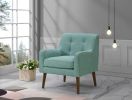 Ryder 25" Mid Century Modern Gray Woven Fabric Tufted Armchair