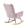 pink teddy fabric rocking chair