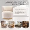 COOLMORE 360 Degree Swivel Cuddle Barrel Accent Sofa Chairs, Round Armchairs with Wide Upholstered, Fluffy Velvet Fabric Chair for Living Room