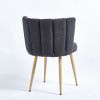 Modern GRAY dining chair(set of 2 ) with iron tube wood color legs, shorthair cushions and comfortable backrest, suitable for dining room, living room