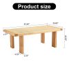 Modern and minimalist rectangular rattan tabletop with rubber wooden legs, imitation rattan woven Chinese side table