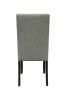 Modern Classic Dining Room Furniture Natural Wooden Rectangle Top Dining Table 6x Side Chairs Gray Fabric Nail heads Trim and Storage Shelve 7pc Dinin