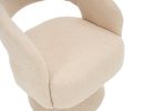 Swivel Accent Chair Armchair, Round Barrel Chair in Fabric for Living Room Bedroom,Nude Teddy