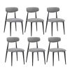 (Set of 6) Dining Chairs, Upholstered Chairs with Metal Legs for Kitchen Dining Room,Grey