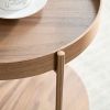 2-Piece Modern 2 tier Round Coffee Table Set for Living Room,Easy Assembly Nesting Coffee Tables, End Side Tables for Bedroom Office Balcony Yard