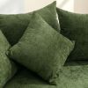 Orisfur. 360¬∞ Swivel Accent Barrel Chair with Storage Ottoman & 4 Pillows, Modern Chenille Leisure Chair Round Accent for Living Room, Green