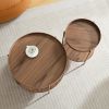 2-Piece Modern 2 tier Round Coffee Table Set for Living Room,Easy Assembly Nesting Coffee Tables, End Side Tables for Bedroom Office Balcony Yard