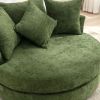 Orisfur. 360¬∞ Swivel Accent Barrel Chair with Storage Ottoman & 4 Pillows, Modern Chenille Leisure Chair Round Accent for Living Room, Green