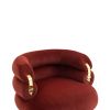 COOLMORE Upholstered Velvet Barrel Accent Chair with Ottoman,Accent Comfy Lounge Arm Chair and Footrest Stool Set