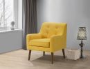 Ryder 25" Mid Century Modern Gray Woven Fabric Tufted Armchair