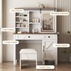 Farmhouse Makeup Vanity Desk with Sliding Mirror and Lights Mirror only