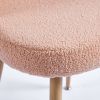 Modern beige dining chair(set of 2 ) with iron tube wood color legs, shorthair cushions and comfortable backrest, suitable for dining room
