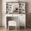 Farmhouse Makeup Vanity Desk with Sliding Mirror and Lights Mirror only
