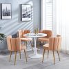 Modern beige dining chair(set of 2 ) with iron tube wood color legs, shorthair cushions and comfortable backrest, suitable for dining room