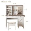 Farmhouse Makeup Vanity Desk with Sliding Mirror and Lights Mirror only