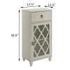 White Side Table with Drawer and Door