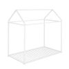 House Bed Frame Twin Size , Kids Bed Frame Metal Platform Bed Floor Bed for Kids Boys Girls No Box Spring Needed White